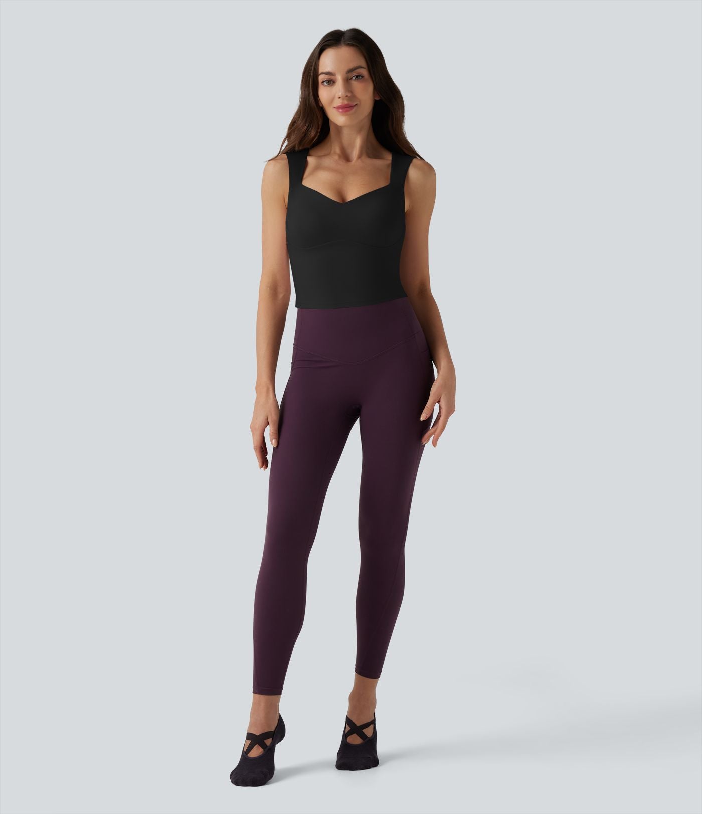 Débardeur de yoga court col Queen Anne SoftlyZero™ Plush