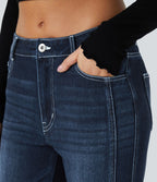 Jean skinny 7/8 décontracté taille basse Halara Flex™ avec poches zippées