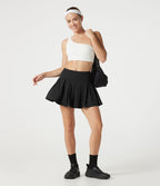 Jupe-short de tennis mini SoftlyZero™ QuickDry taille mi-haute gainante à plis avec poches