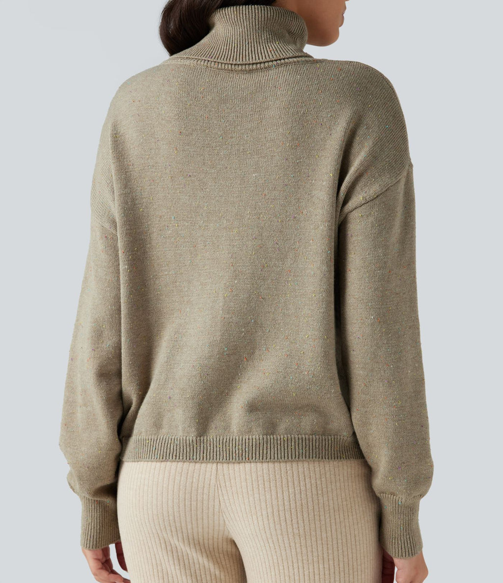 Pull col montant manches longues