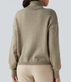 Pull col montant manches longues