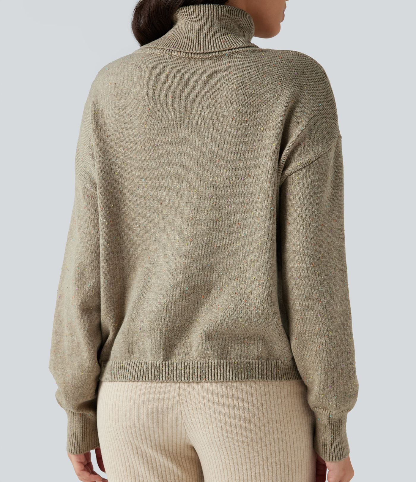 Pull col montant manches longues