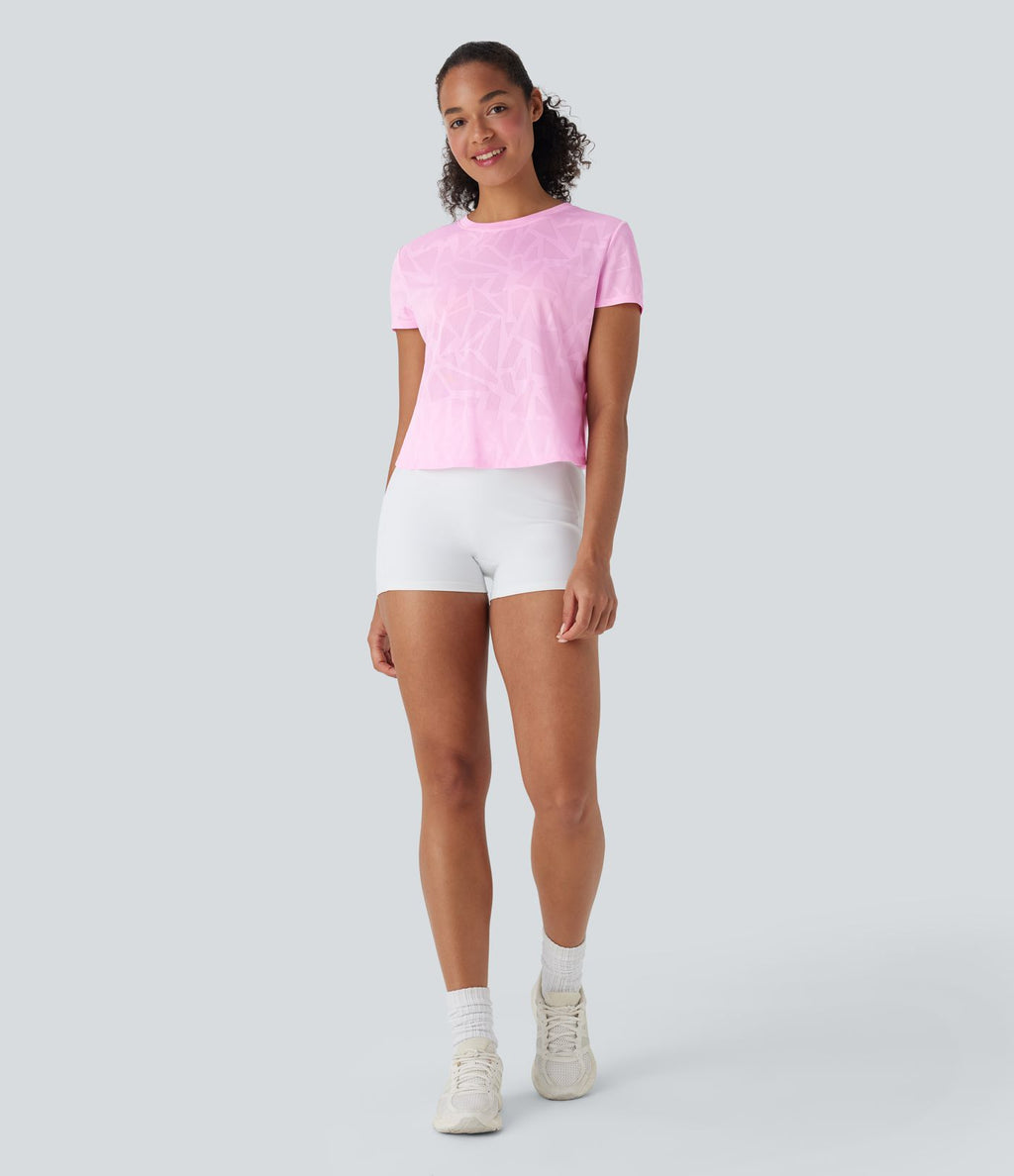 Haut de sport yoga ourlet croisé jacquard sans couture OneForm Seamless Flow