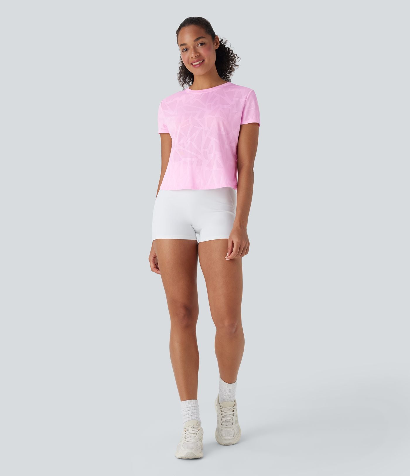 Haut de sport yoga ourlet croisé jacquard sans couture OneForm Seamless Flow