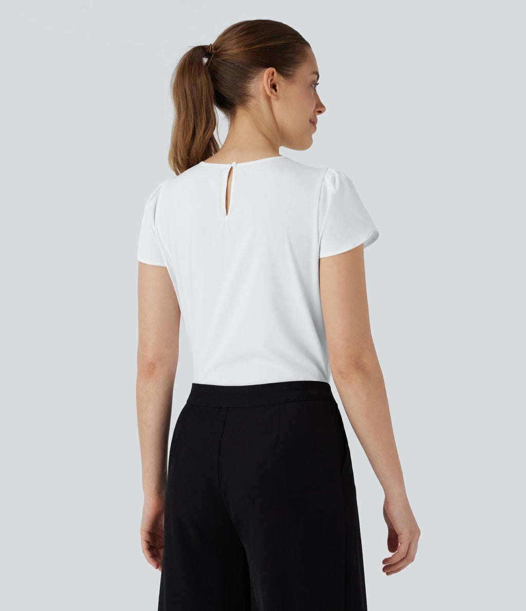 Haut de travail séchage rapide Breezeful™ col rond manches courtes avec dos ajouré
