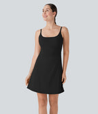 Robe décontractée mini 2-en-1 Softlyzero™ Plush avec corset, dos nu et poche latérale - Longueur allongée