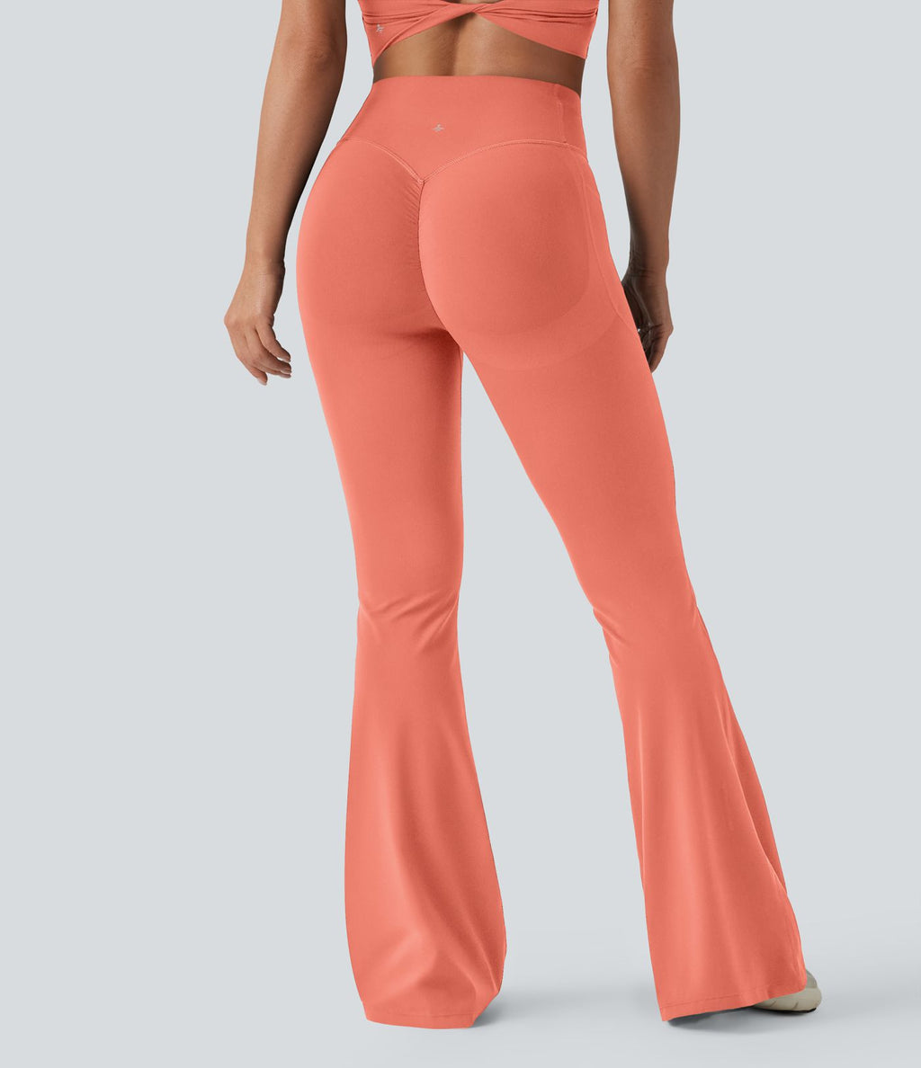 Halara UltraSculpt™ Legging yoga évasé gainant push-up taille haute à fronces avec poches
