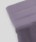 Jupe Casual Évasée Fluide 2 en 1 en Maille Contrastée Taille Haute Cordon de Serrage Poche Latérale