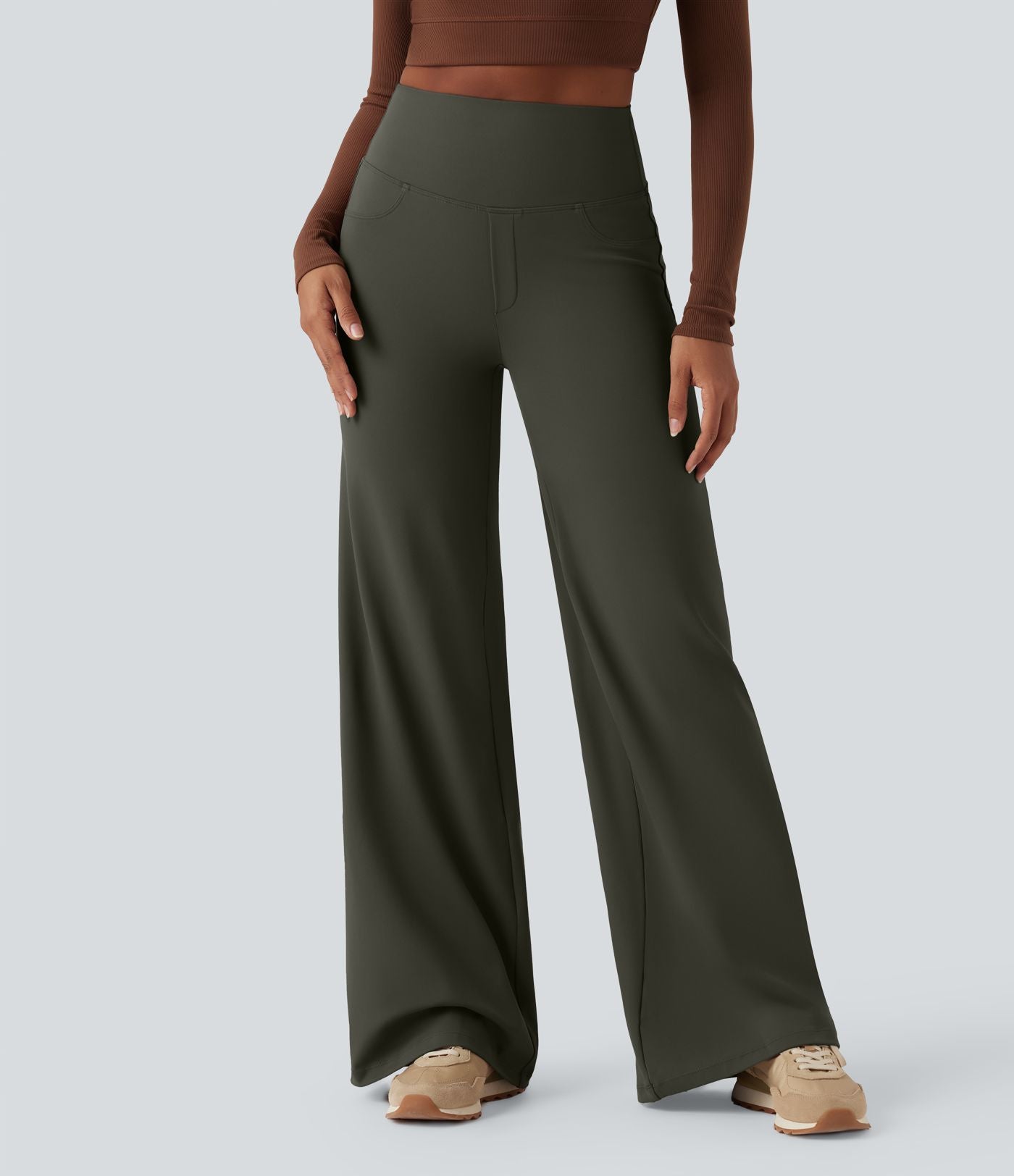 Pantalon yoga large gainant taille haute DayStretch avec poches