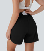 Short de course 2-en-1 Breezeful™ taille haute, poches multiples, ourlet arrondi, séchage rapide 12,5 cm - Longueur prolongée