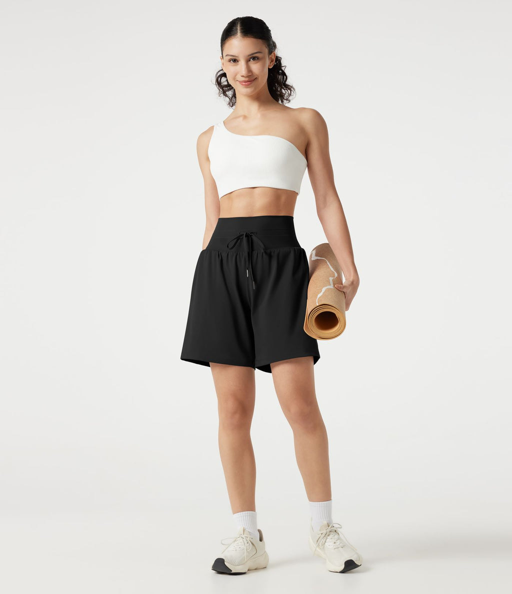 Short de yoga SoftlyZero™ Airy taille ultra-haute cordon 2-en-1 effet frais InstantCool 17,5 cm avec poches
