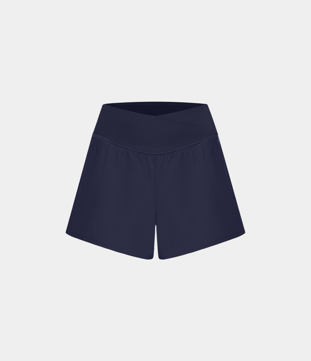 Breezeful™ Shorts 10cm Yoga Séchage Rapide 2 en 1 Taille Haute Poches Latérales Croisées