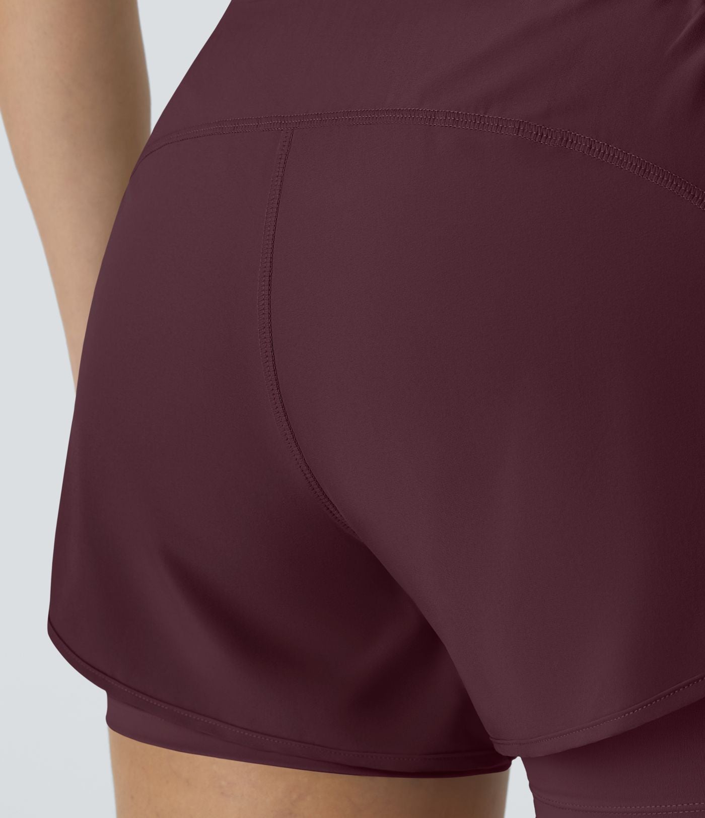 Breezeful™ Short 8,8cm Yoga Séchage Rapide 2 en 1 Taille Super Haute Ourlet Courbé Poches Latérales