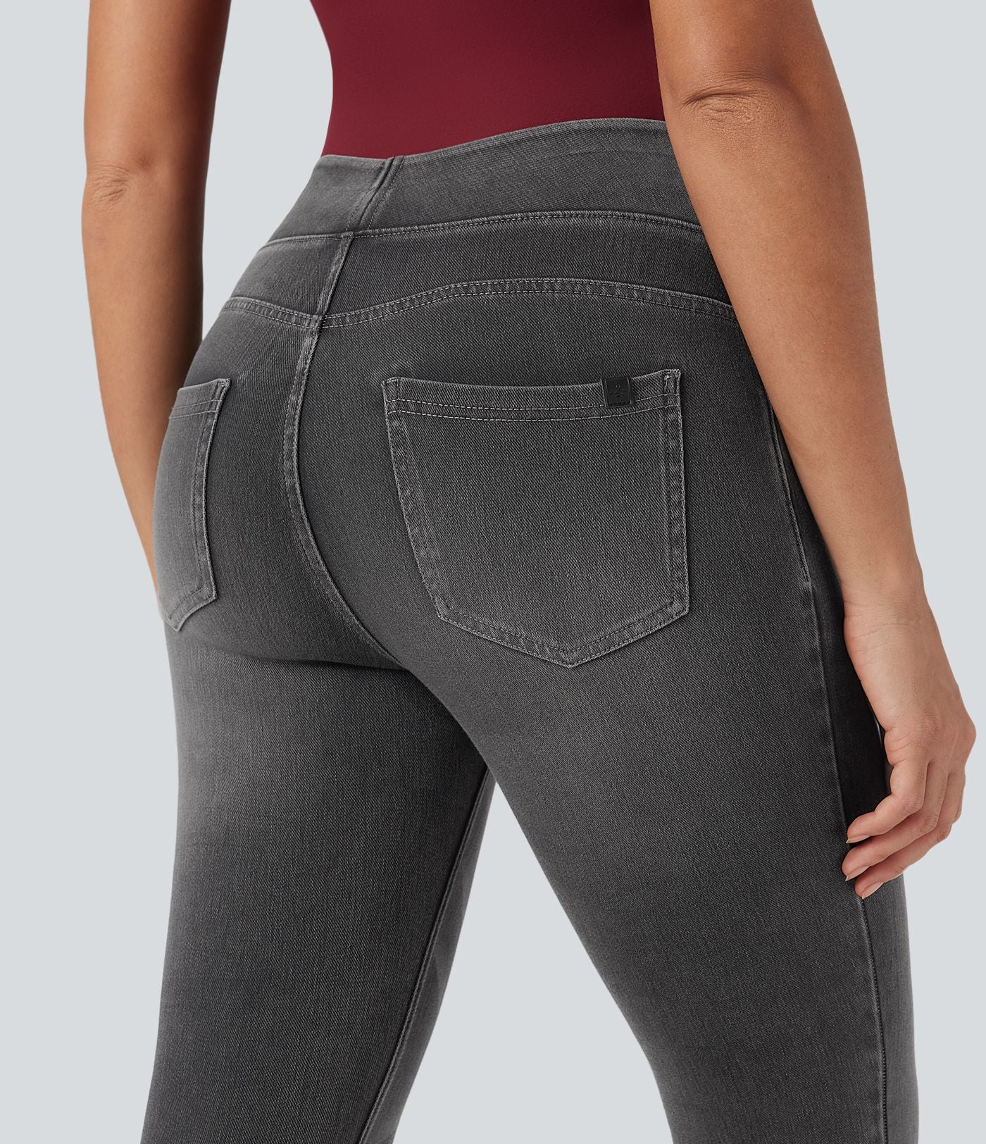 Leggings 7/8 décontractés en denim taille haute avec poches Halara Flex™