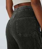 Halara Flex™ Taille Mi-Haute Multiples Poches Jambe Droite Jean Cargo Décontracté Extensible