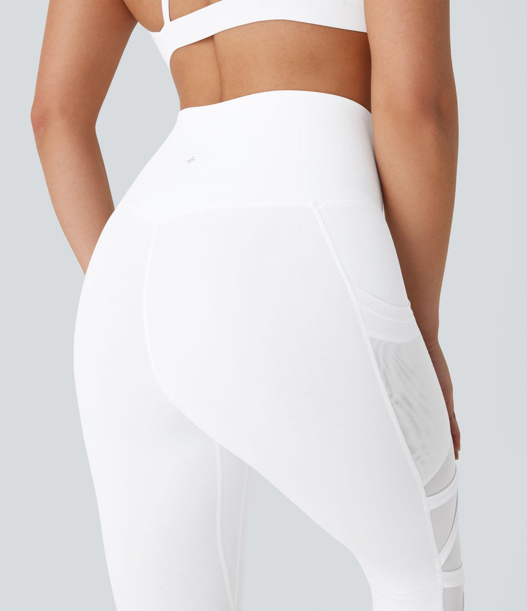 Legging de yoga 7/8 SpeedWave™ taille haute avec poches latérales et empiècements en mesh contrastés à séchage rapide