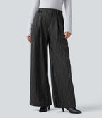 Pantalon de travail Halara Flex™ ample à rayures, taille haute, avec poches