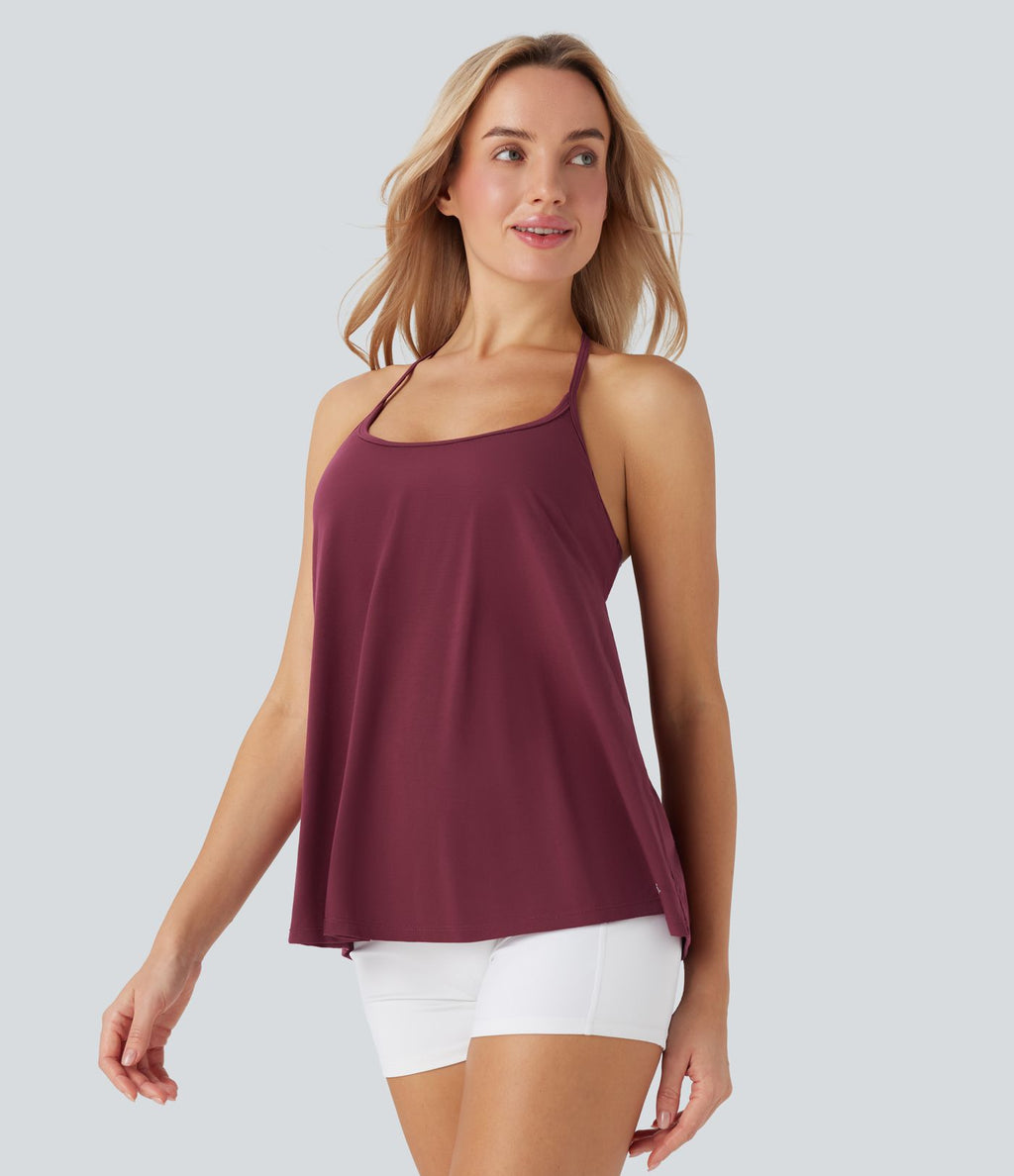 Softlyzero™ Airy Haut de yoga dos nu à encolure américaine sensation fraîcheur-UPF50+