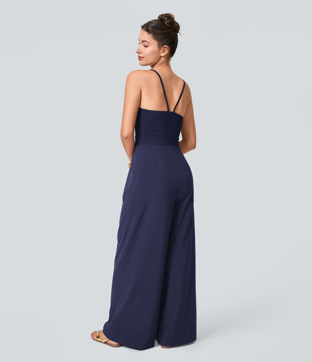 Breezeful™ Combinaison Dos Nu Poche Zippée Invisible Sur le Côté Jambe Large Séchage Rapide