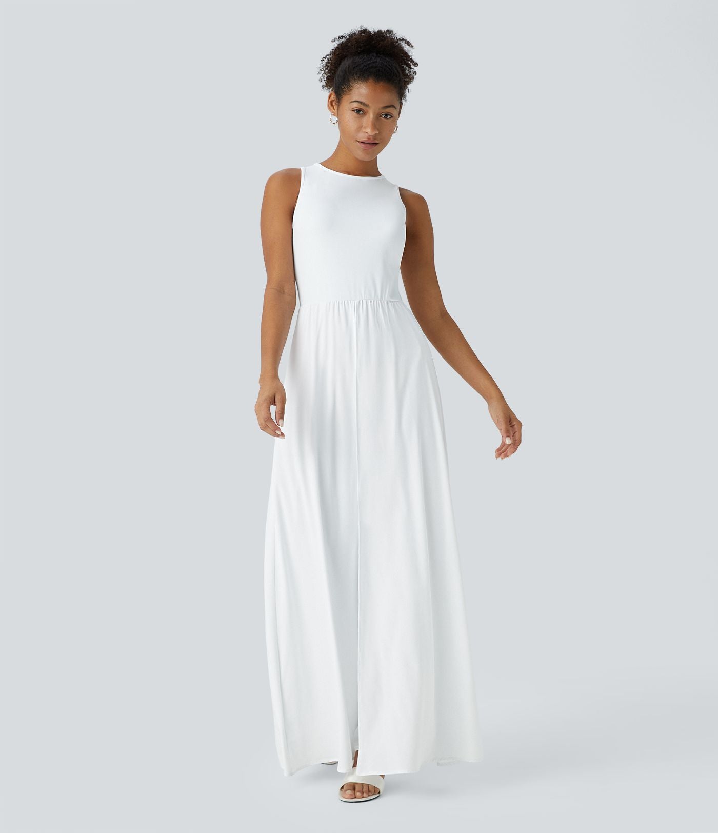 Combinaison Breezeful™ à séchage rapide pour demoiselles d'honneur et invitées de mariage, sans manches, avec fermeture éclair, poches latérales et détails contrastés