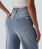 Halara Flex™ Jean droit casual taille haute avec poches