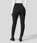 Pantalon ajusté taille haute zippé avec poches