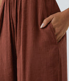 Combinaison Dos Nu Fines Bretelles Lacets Poche Latérale Plissée Grande Taille