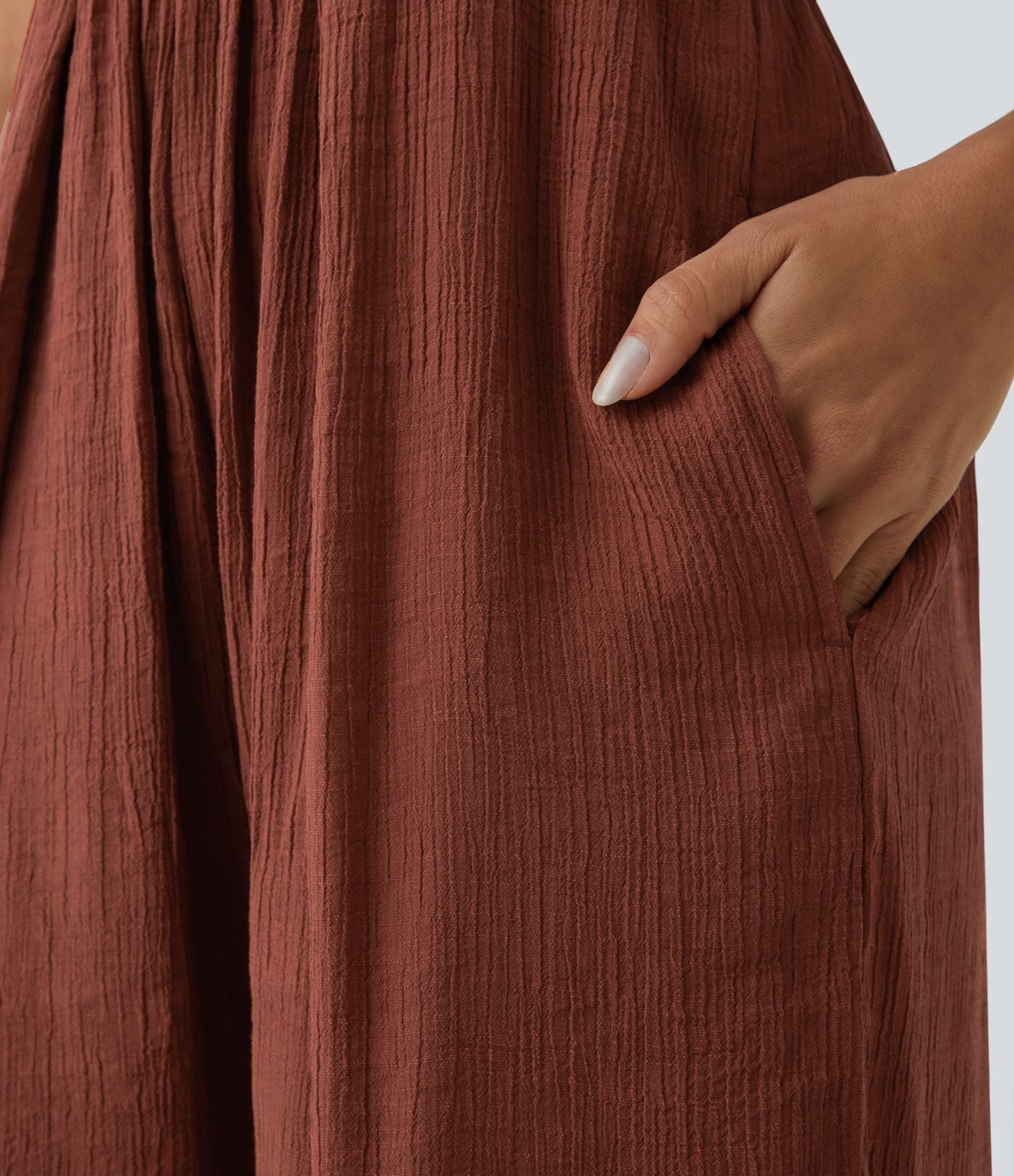 Combinaison Dos Nu Fines Bretelles Lacets Poche Latérale Plissée Grande Taille