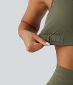 Brassière de sport à maintien moyen avec dos croisé, boucle réglable et brassière intégrée en mesh respirant, effet frais InstantCool, séchage rapide, protection solaire UPF50+