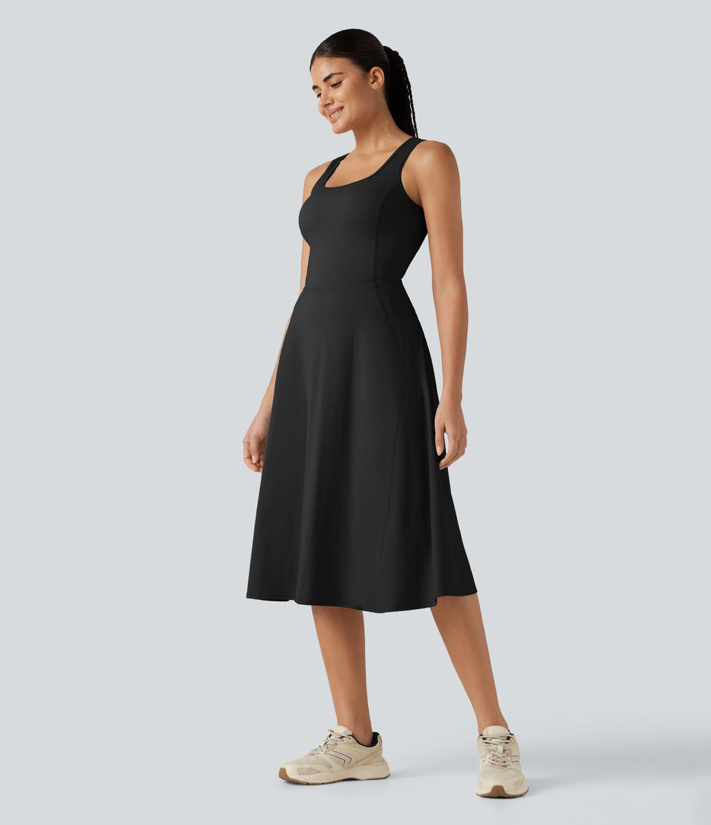 Robe de danse midi SoftlyZero™ Airy 2-en-1, col carré, brassière intégrée, à effet frais InstantCool, avec poches, accès facile Easy Peasy