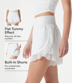 Short de running 2-en-1 SoftlyZero™ Airy taille haute gainant 7,5 cm à effet frais InstantCool avec ourlet en dentelle et poches, protection solaire UPF50+
