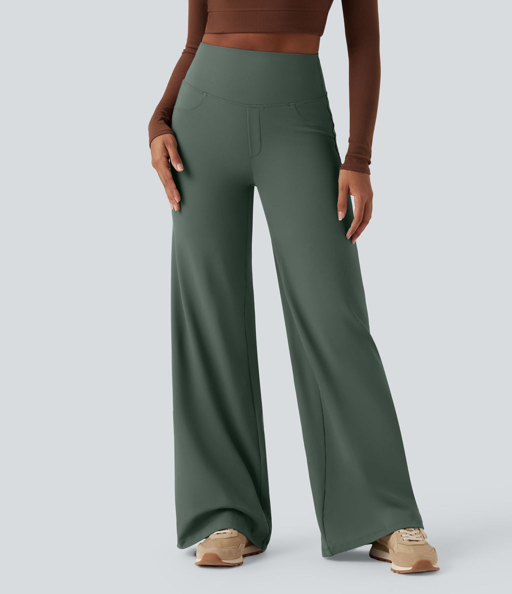 Pantalon yoga large gainant taille haute DayStretch avec poches