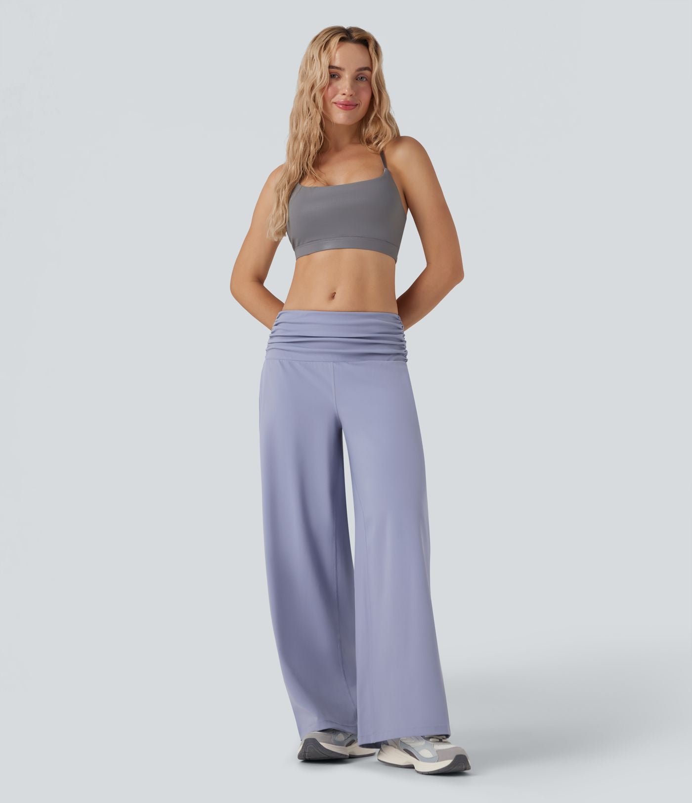 Pantalon danse large gainant taille basse froncé DayStretch avec poches