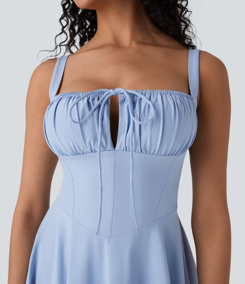 Robe ultra-courte de plage Breezeful™ dos nu avec lacets croisés et détails corset, séchage rapide