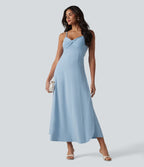 Robe midi à bretelles col V