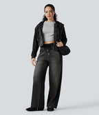 Halara Flex™ Jean larges color block jambes cordon de serrage taille haute avec poches