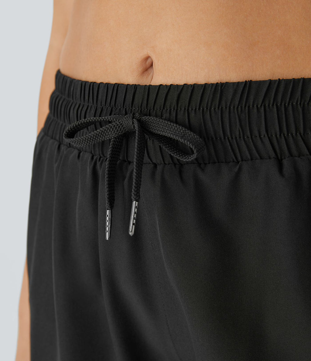 Short 12,5cm Running Fluide 2 en Taille Mi-Haut Cordon de Serrage Mesh Contrastant