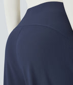 Halara Flex™ Pantalon Tailleur Évasé à Taille Haute Sculptant la Silhouette avec Poches Latérales Micro Waffle