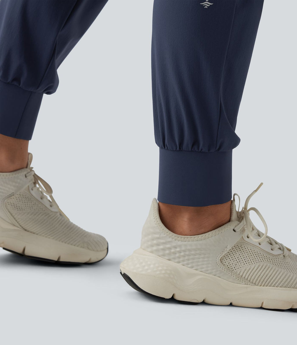 Jogging running taille mi-haute à cordon de serrage avec poches