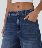 Jean Barrel 7/8 taille basse Halara Flex™ avec poches zippées