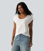 T-shirt col U manches courtes