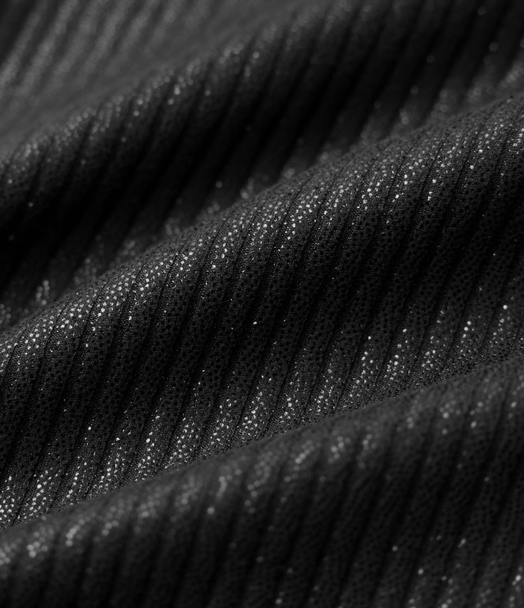 Legging de yoga en maille côtelée taille haute croisée avec imprimé métallisé et poches