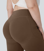Pantalon de yoga à coupe bootcut gainant galbant taille haute grande taille avec effet scrunch et poches Halara UltraSculpt™