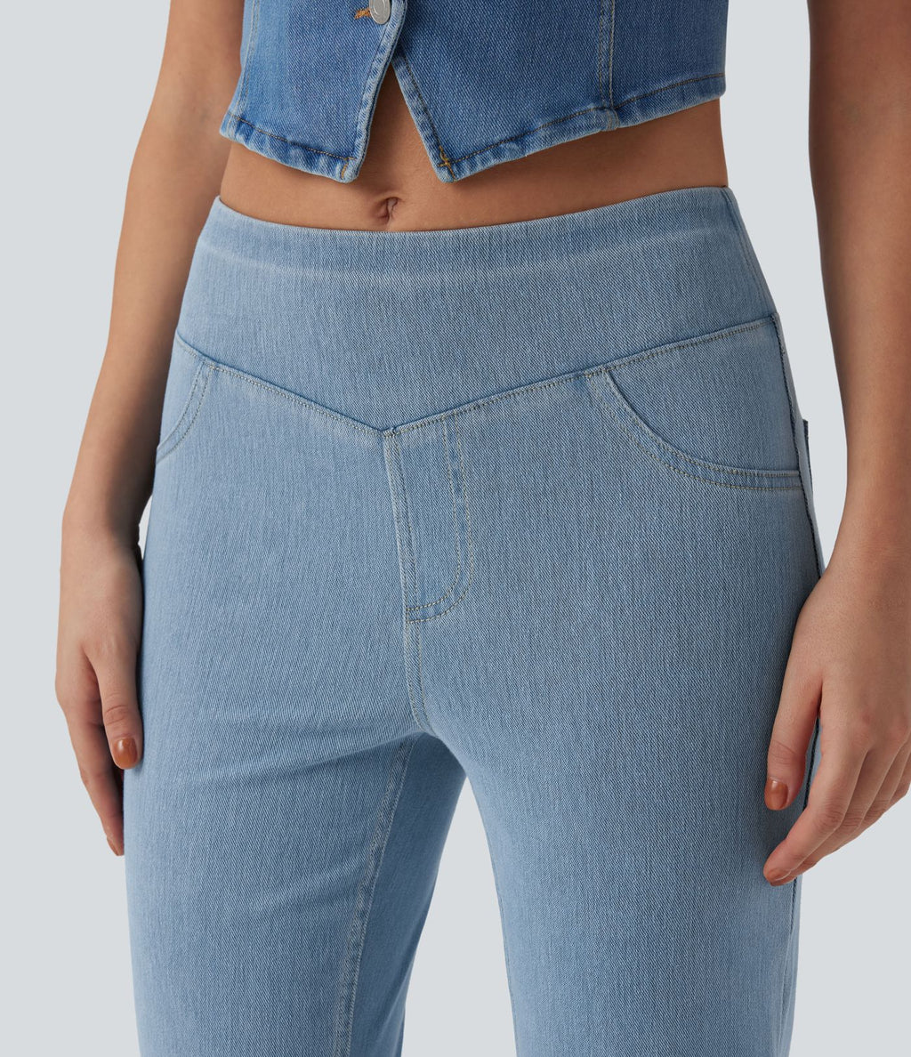 Jean décontracté Halara Flex™ taille mi-haute coupe évasée avec poches