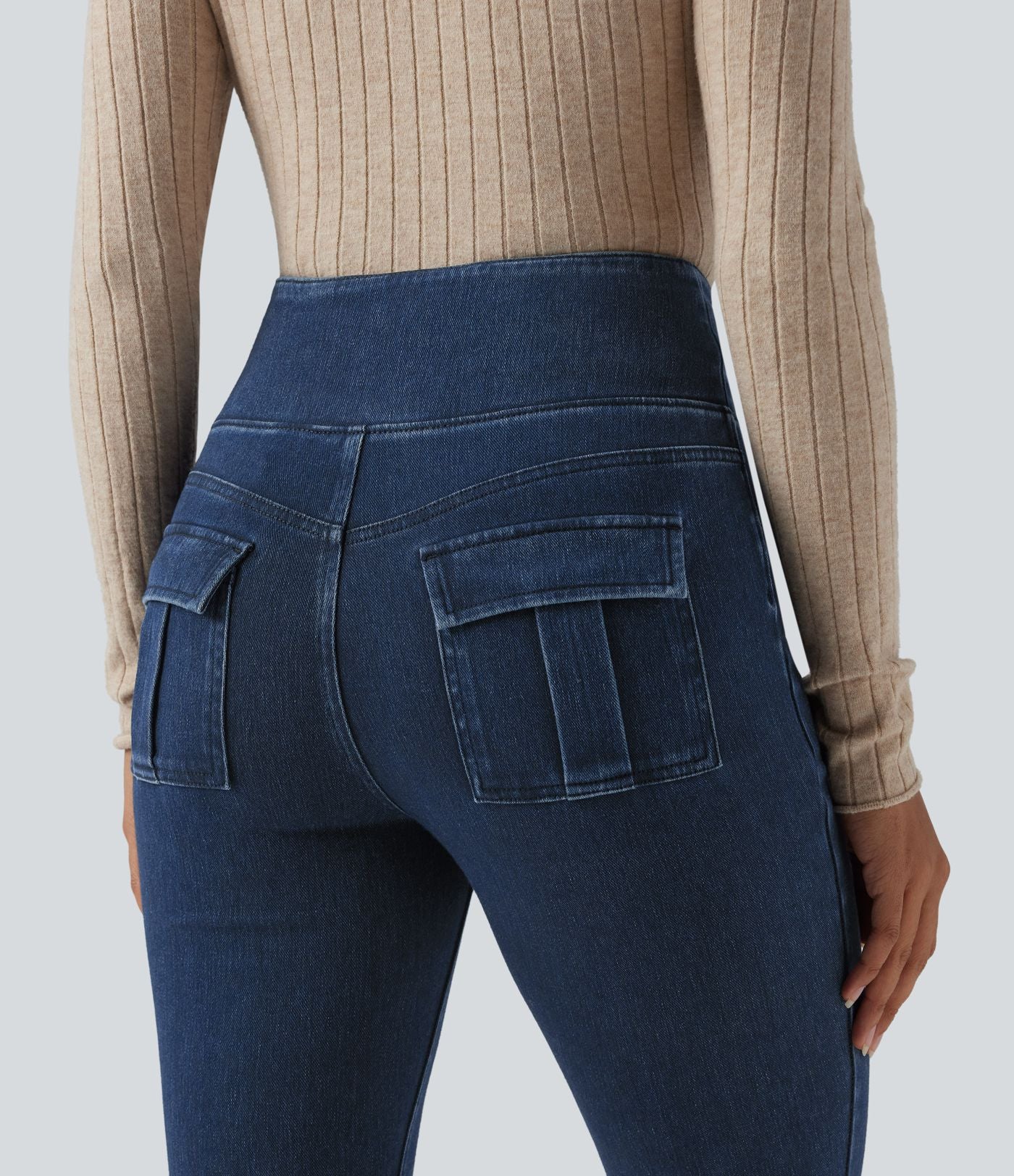Legging décontracté gainant taille haute effet denim avec poches Halara Flex™