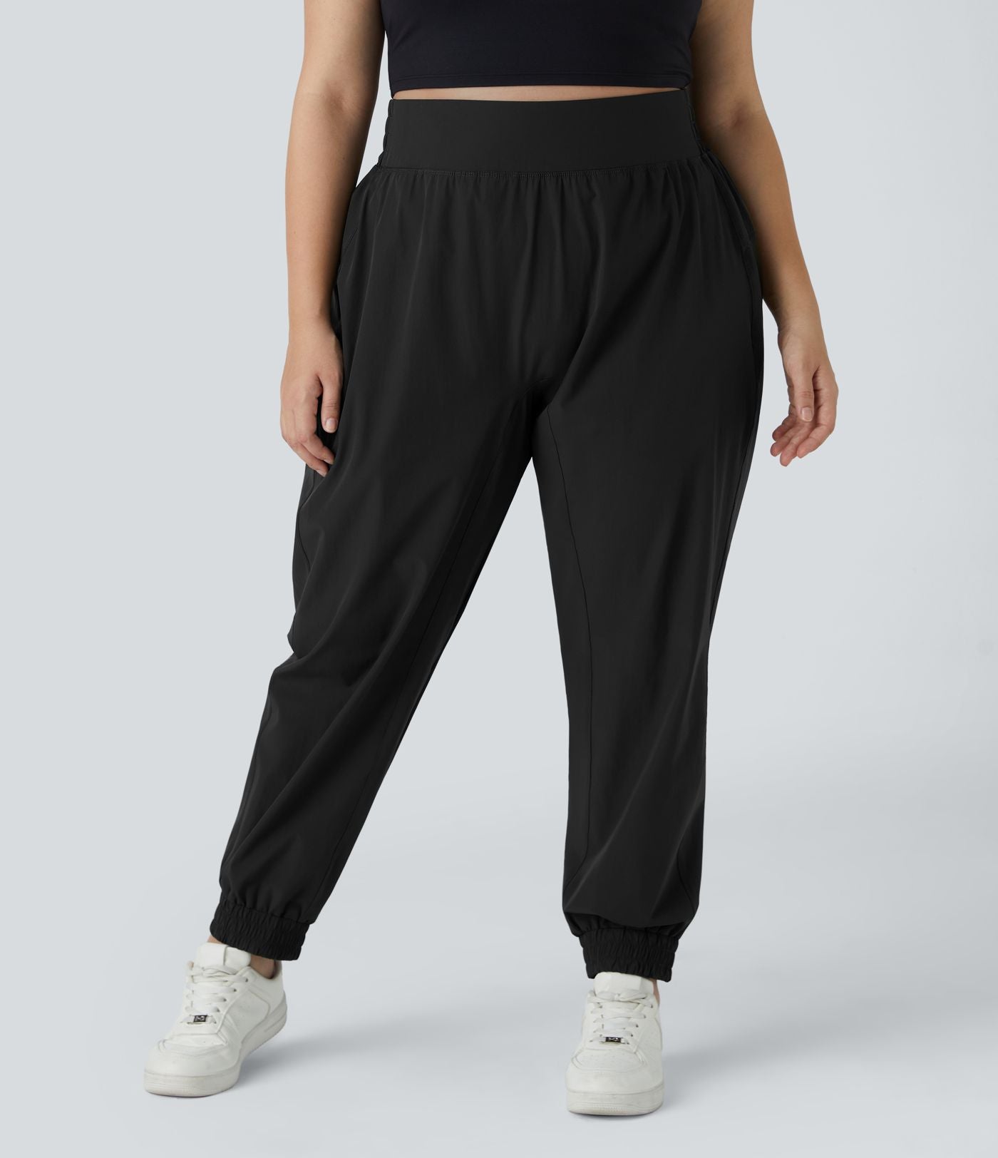Jogging de Randonnée Grande Taille Taille Haute avec Ceinture Élastique