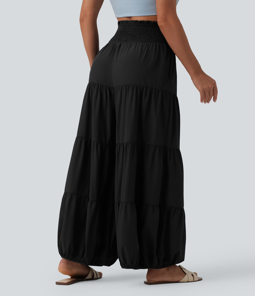 Pantalon bouffant Breezeful™ coupe ballon froncé noué séchage rapide taille haute avec poches
