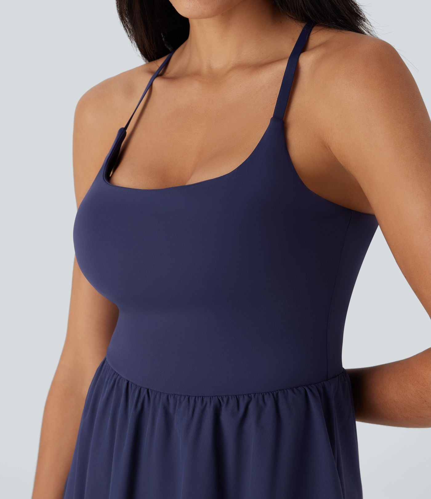 Robe décontractée mi-longue 2-pièces Breezeful™ asymétrique fluide séchage rapide avec poche E-G
