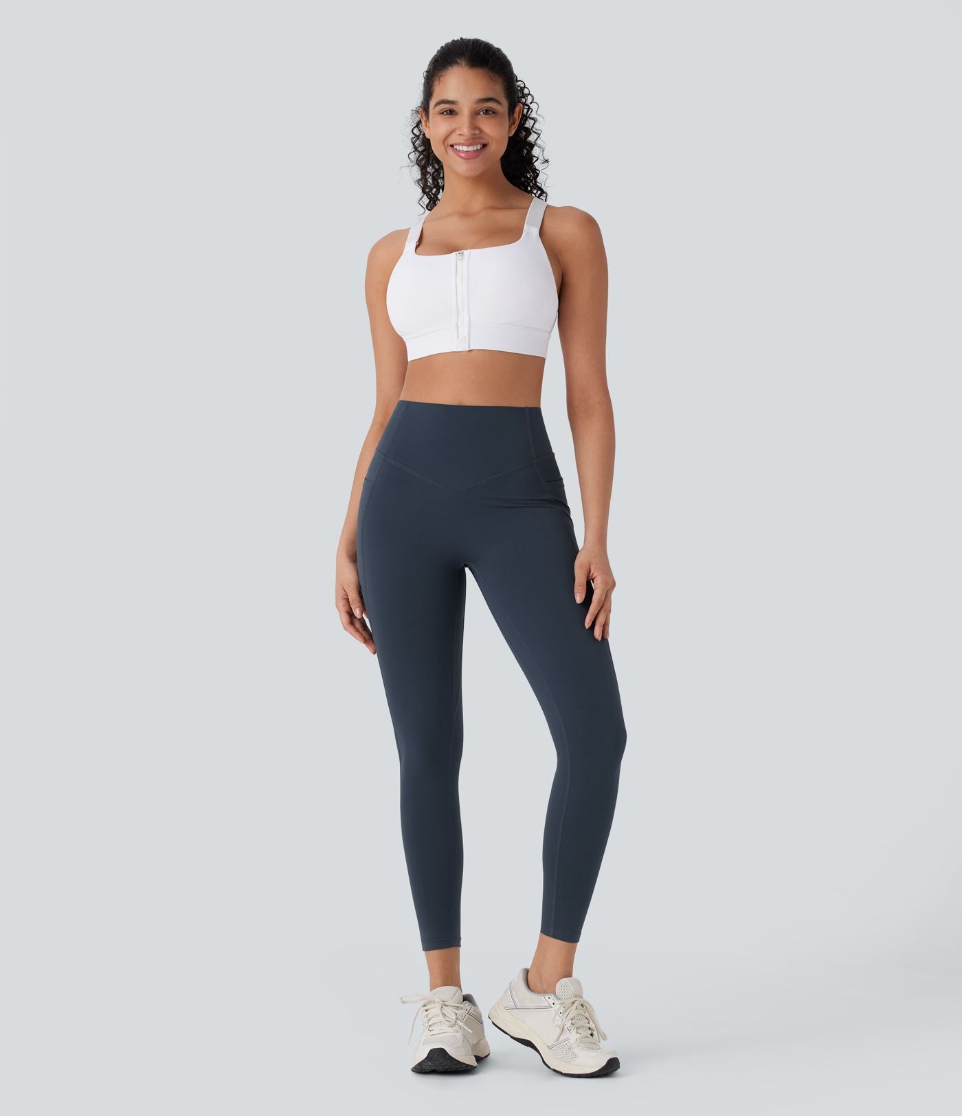 Legging de yoga gainant galbant taille haute avec fronces et poches Halara UltraSculpt™