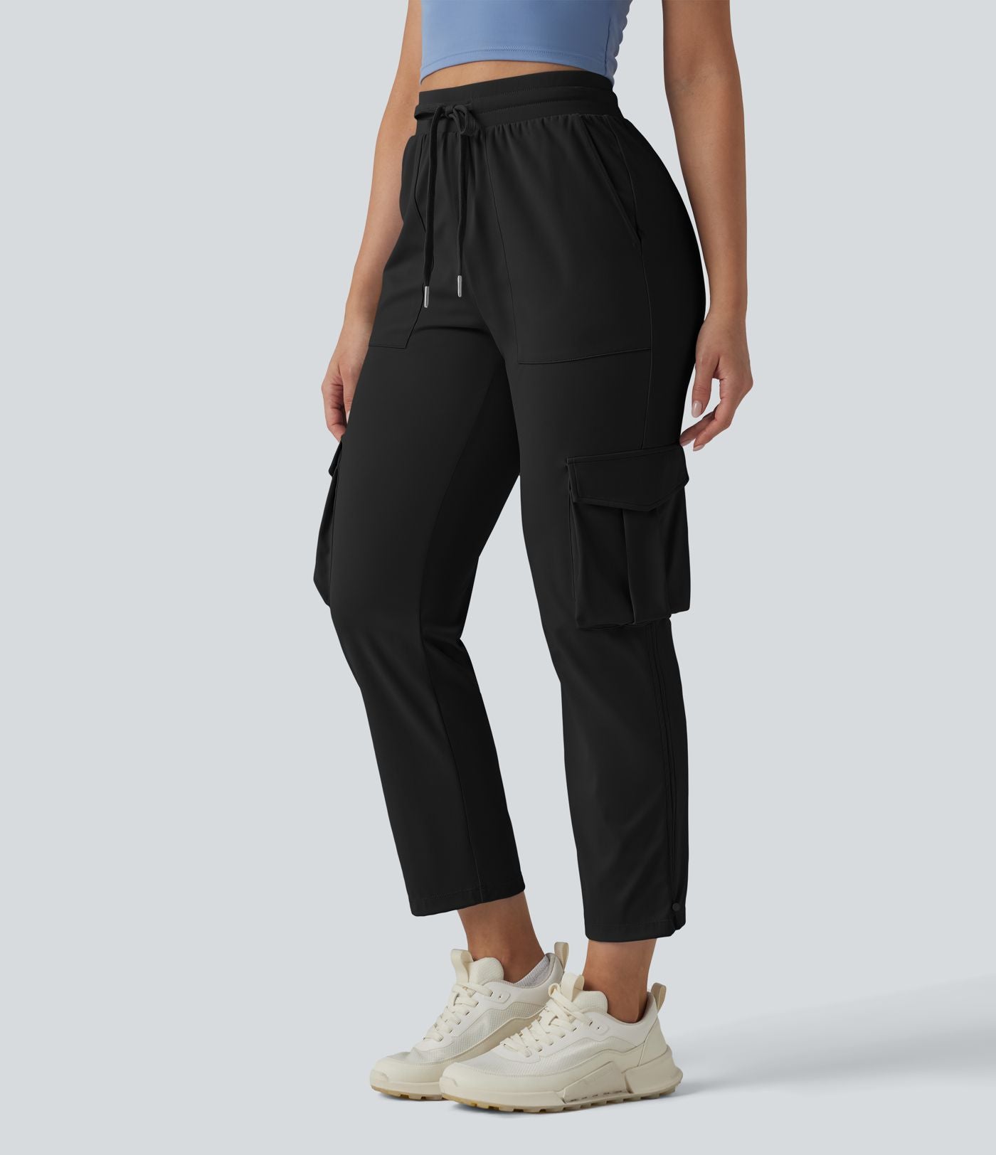 Pantalon cargo de sport SoftlyZero™ Airy taille mi-haute à cordon de serrage, effet frais, avec poches, protection solaire UPF50+